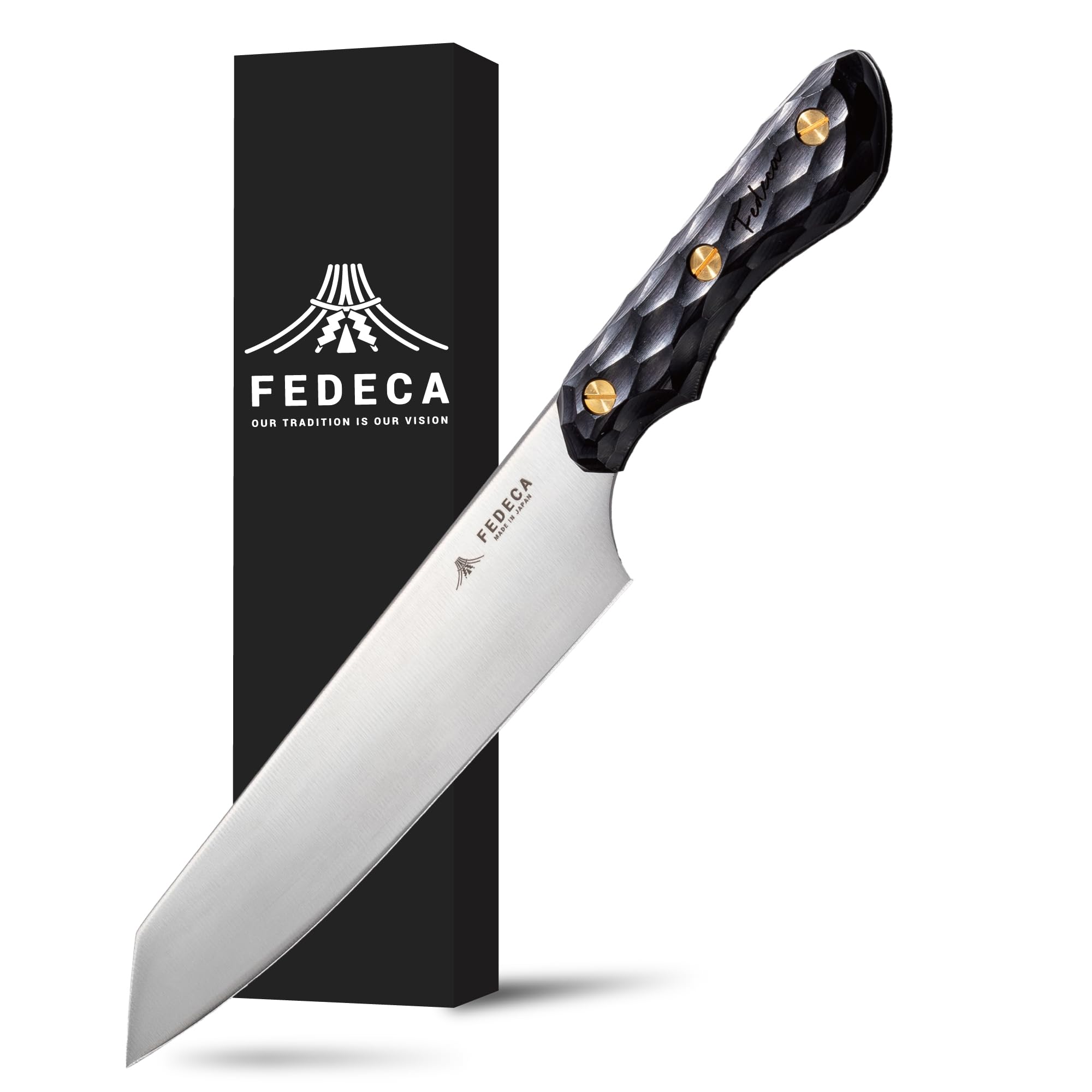 Amazon.co.jp: FEDECA 000983 (名栗ブラック)三徳包丁 大（積層強化木