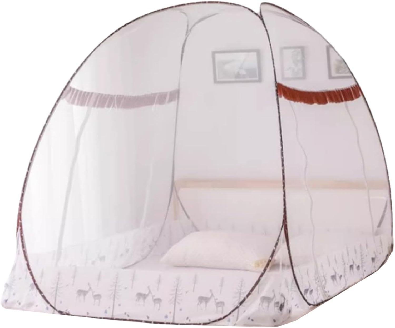 Portable Polyester Folding Mosquito Net Tent Pop Up Mosquito Tent with Bottom Fine Mesh Mosquito Net Double Door Mosquito Netting Stable