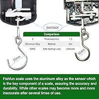 Vista 2 de Báscula digital de pescado, báscula electrónica para colgar peces con mango grande y cinta métrica, báscula de pesca de 110 libras / 110.2 lbs, 3