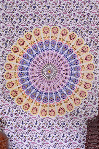 Twin Indian Mandala Tapestry Wall Décor, Multi Color Wall Art, Bohemian Tapestries #TOP20