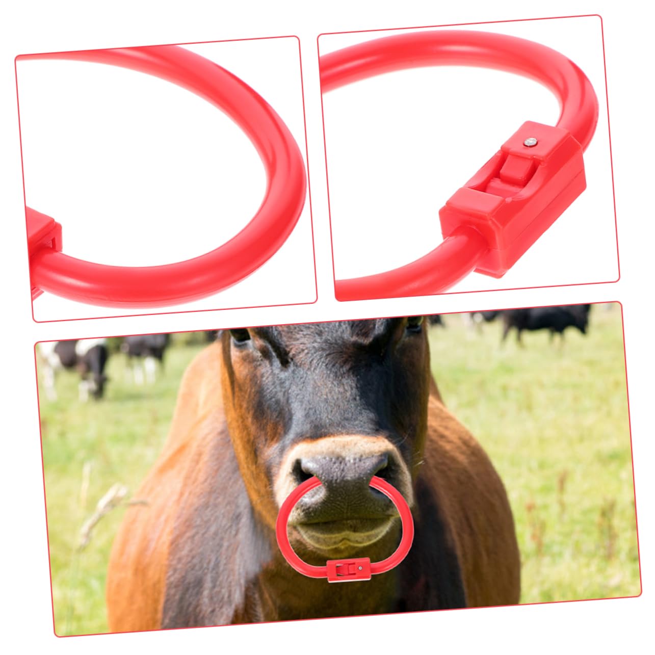 Amazon.co.jp: TINEASUR 2個プラスチック製牛鼻輪 牛の鼻の離乳用
