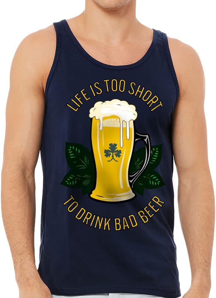 Life is Too Short Tank - Beer Art Workout Tank - Printed Jersey Tank
