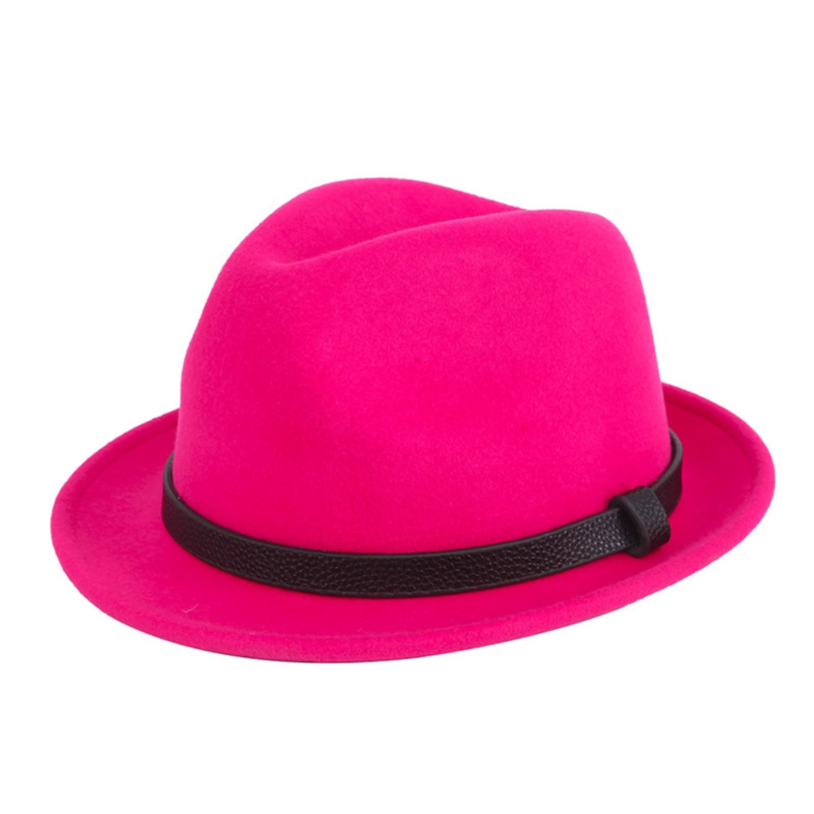 HEYANN Fedora Hut Mode Filz Hüte für Herren Damen Wollfilz Herrenhut Jazz Cap Kurzer Krempe Trilby Hut mit Eleganter Panama Hut Damen Gentlemans