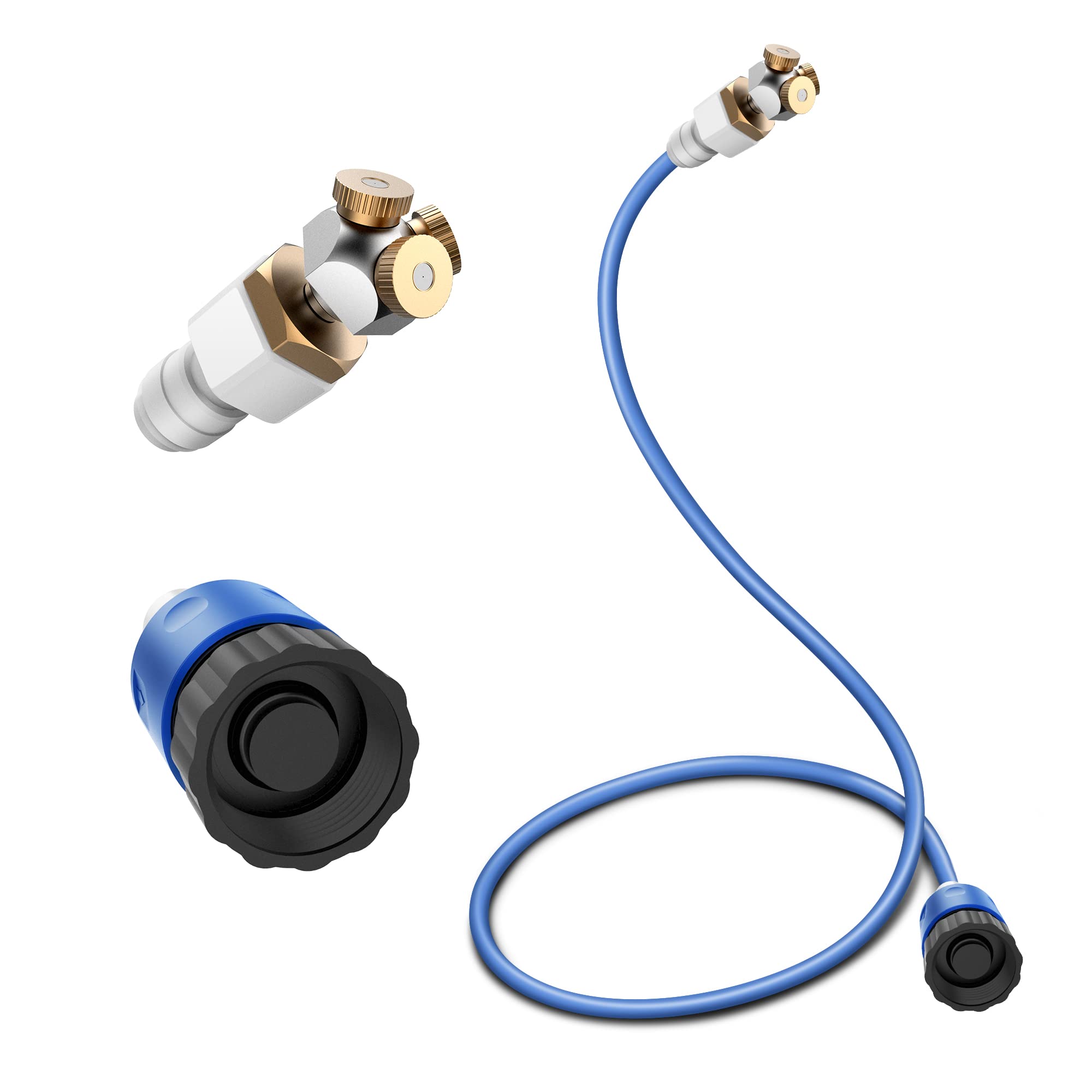 Upgraded Misters for Outside Patio, 3-Way Fine-Mist Leak-Proof Hose Mister Misting System, 6.6FT Patio Mister for Cooling Outdoor, Cobra Mist Stand for Greenhouse Chicken Dog Pool Trampoline