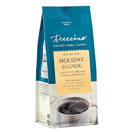 Miniatura 5 de Teeccino Alternativa al café de achicoria con ponche de huevo, bebida favorita de postre navideño que es prebiótica, sin cafeína y sin ácidos,
