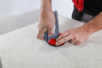 RUBI RM Rough Surface Suction Cup - Heavy Duty Tile Suction Tool, Ergonomic Handle, 55 lb Capacity, Ideal for Textured and Rough Surfaces