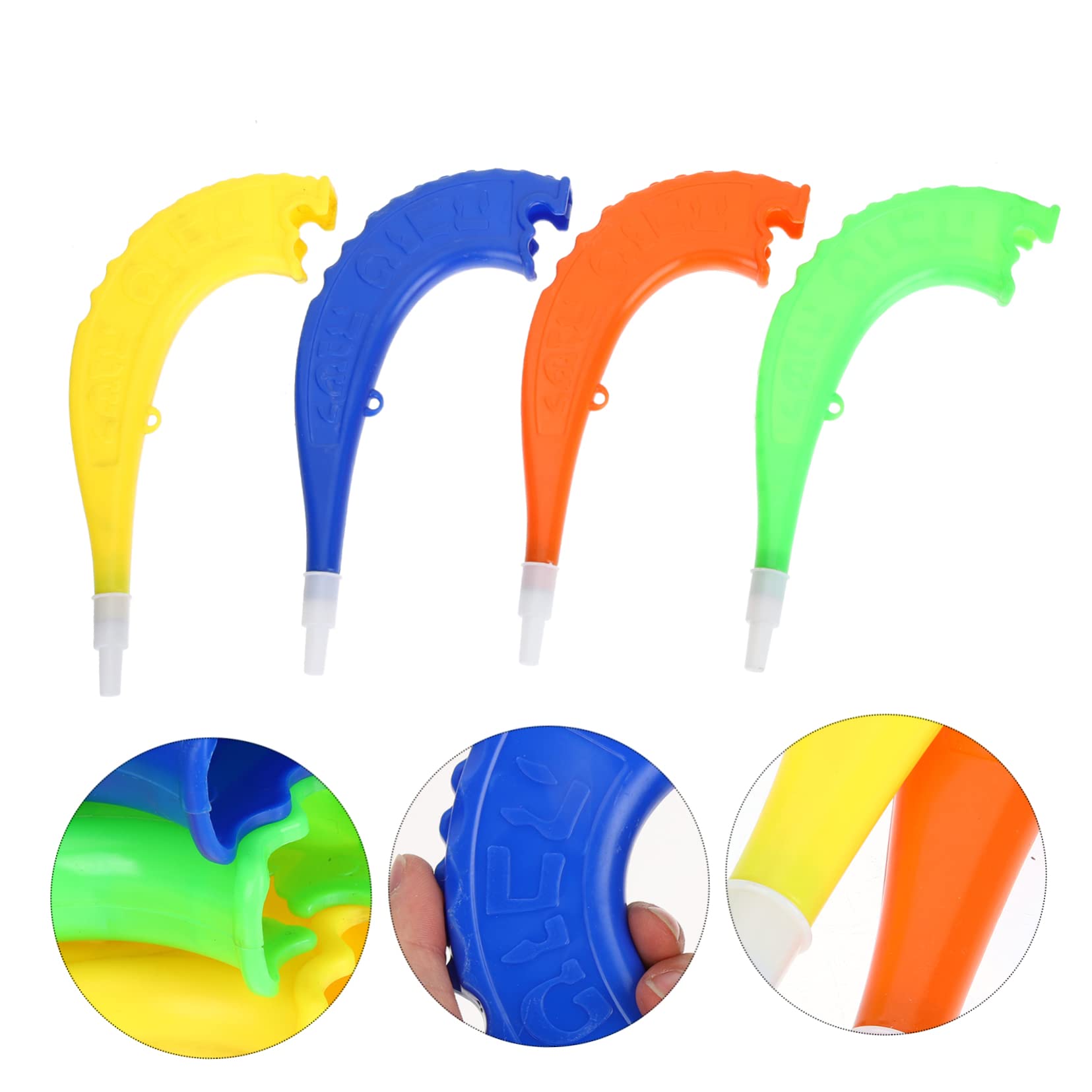 Toyvian 4 Pièces Corne Courbée Chofar Trompette Sifflet Plastique pour Enfants Fête