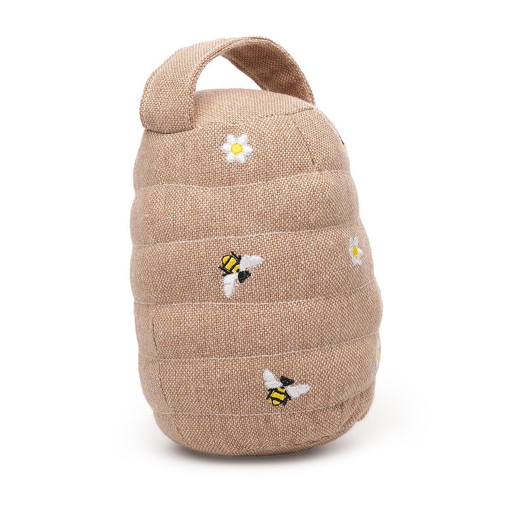 A2Z Bee Embroidered Door Stopper Heavyweight Sand Filling Durable Stylish Cute Bee Embroidered Perfect Home Office Stuffed Insects Door Stopper Elegant Home Decor