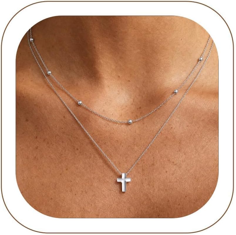 U7 Cross Necklace for Women,18"-20"