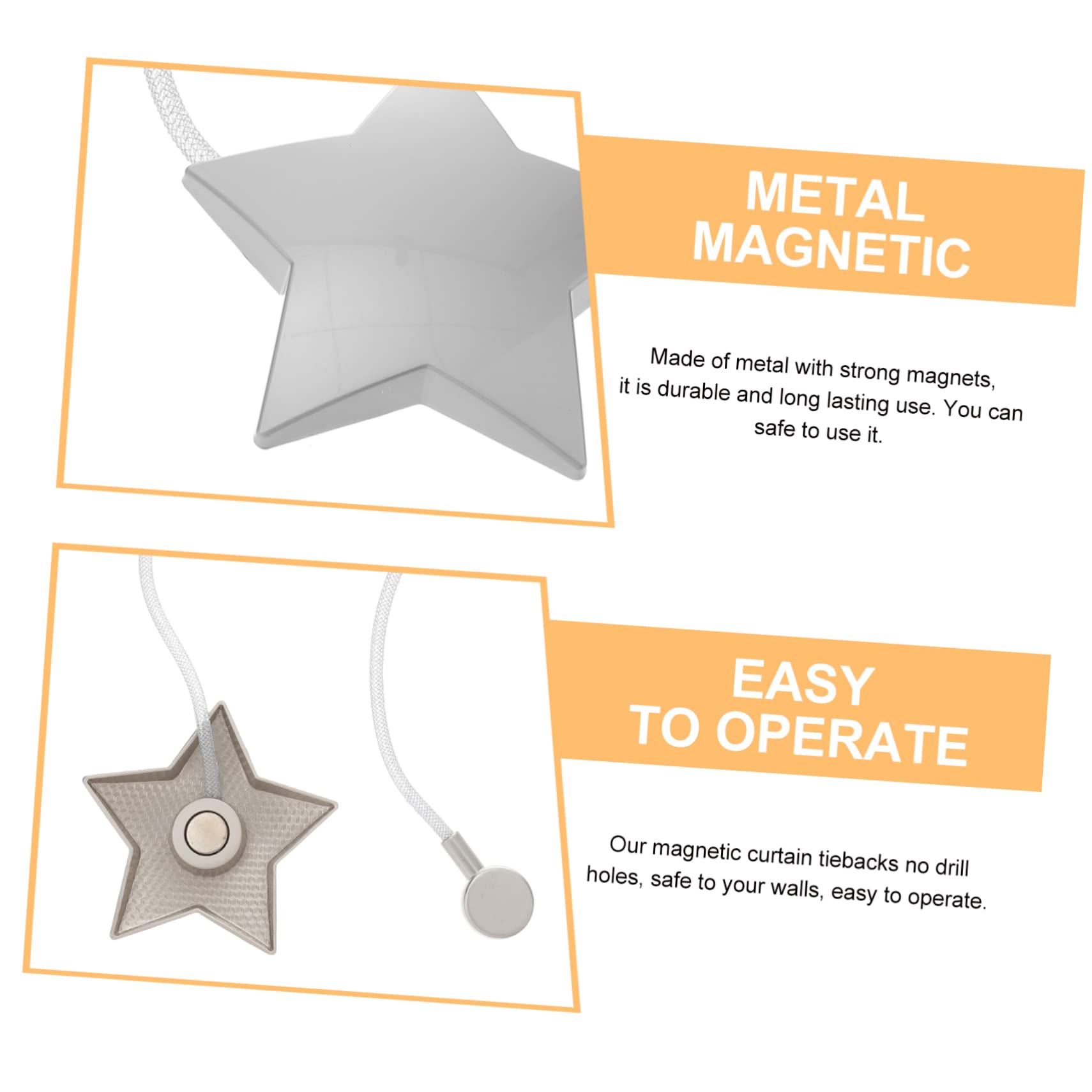 Alipis 3 Pz Fibbia della Supporto Magnetico della Fermatende della Magnetica Holdback Syar Supporto della Tendaggi Holdbacks Stella Tieback