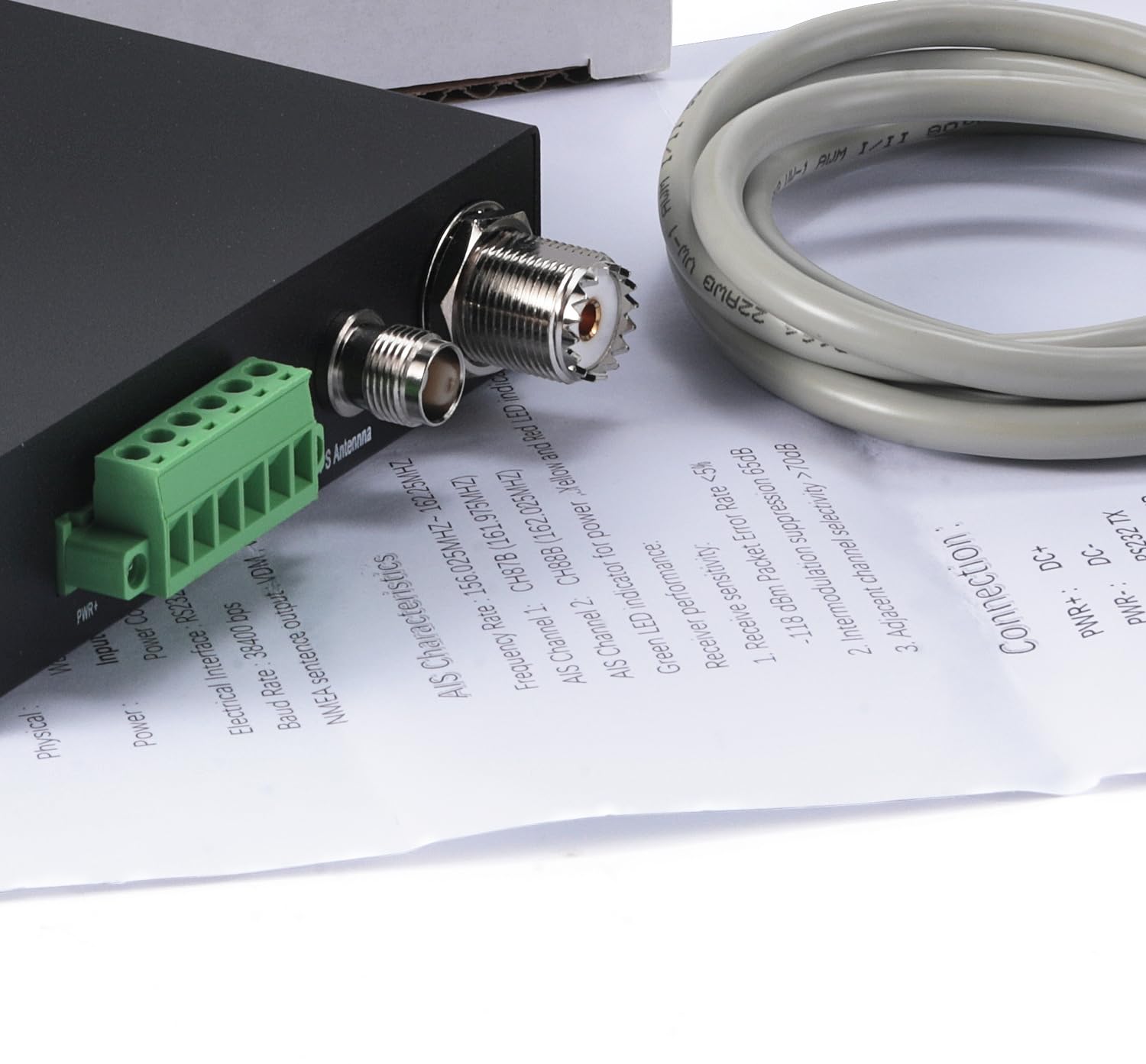 Receptor AIS HAR-100 con interfaz RS232/RS422, receptor AIS de doble canal, receptor GPS sensible y preciso para navegación marina y seguridad