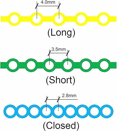 Miniatura 5 de Cadenas de potencia de goma elástica de ortodoncia dental de 15 pies largascerradascortas (largas, negras)