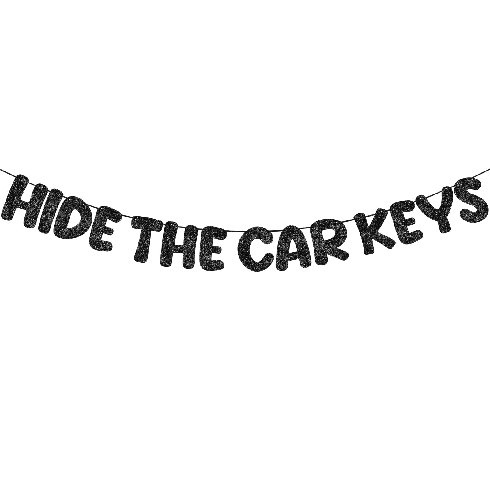 Fulmoon Pre Strung Hide the Car Keys Glitter Banner 15th and 16th Car Theme Party Supplies Funny Birthday Party Decorations Happy 16th Birthday