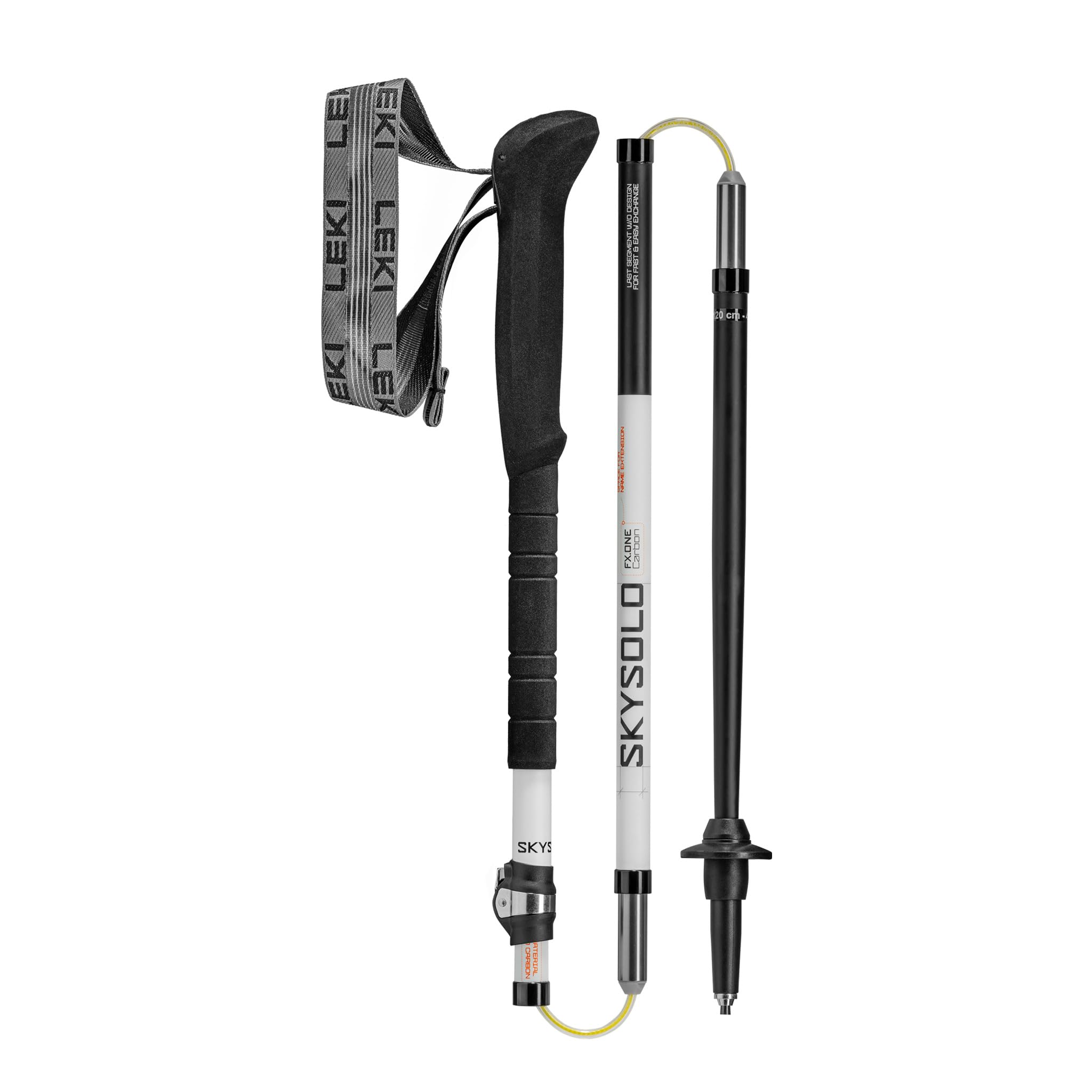 LEKI Skysolo FX.One Carbon - Bastones de Senderismo Plegables, Ligeros, para Senderismo Thru-Hiking, Embalaje rápido y montañismo