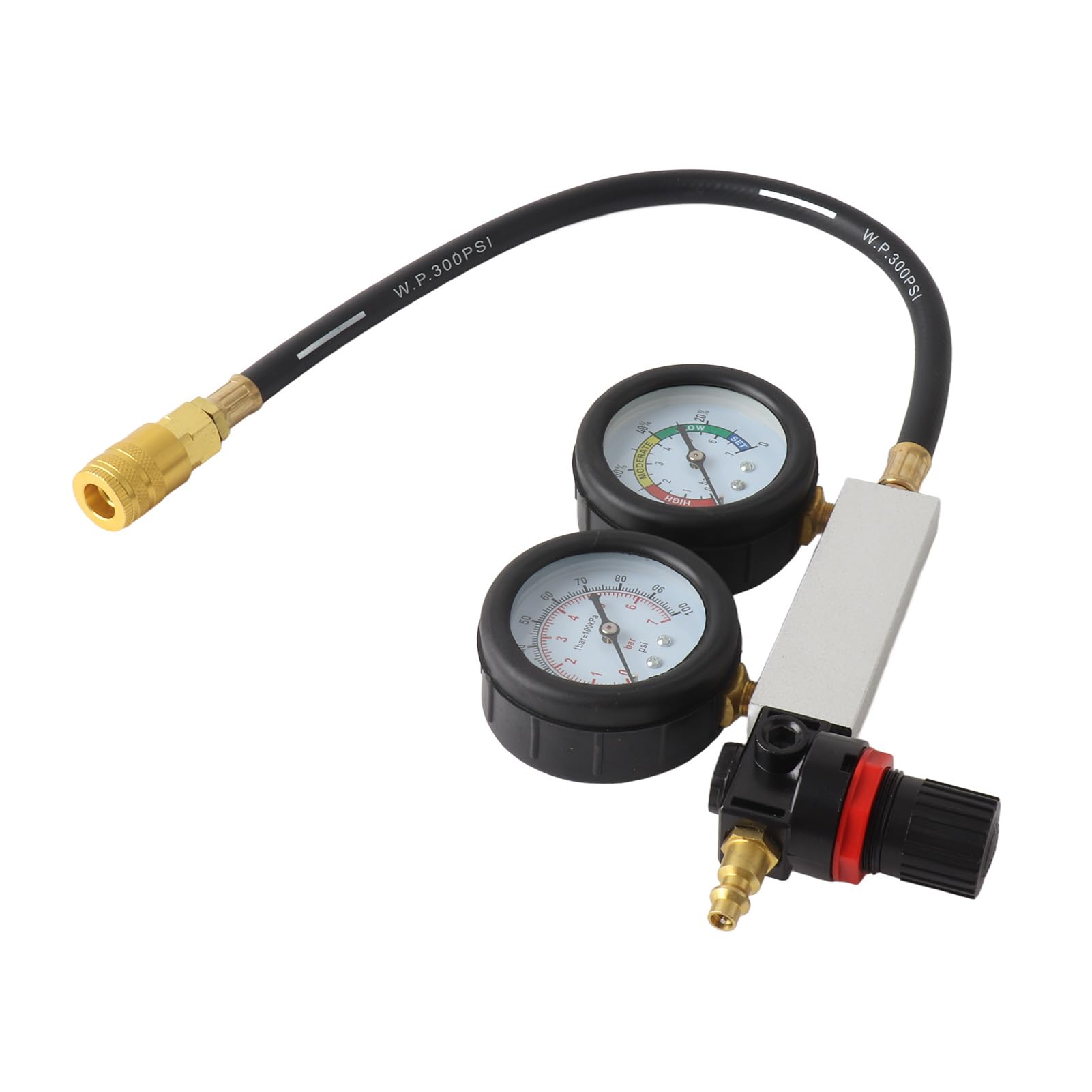 Dioche Tester di Tenuta dei Cilindri, Tester di Tenuta dei Cilindri per Motori a Benzina - Strumento di Prova di Compressione a Doppio Manometro per la Diagnosi di Problemi di Pressione e Perdite dei