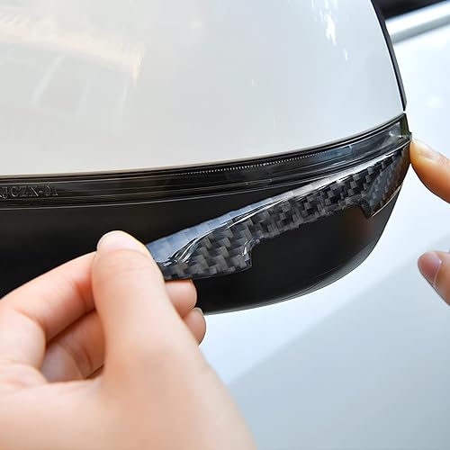 Miniatura 6 de zipelo Adhesivo protector de manija de puerta de automóvil, 4 calcomanías de fibra de carbono antiarañazos, protectores de borde de manija de puerta