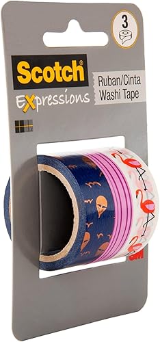 Miniatura 4 de Scotch Expressions - Cinta washi, 3 rollos, tamaños surtidos, ideal para decoración y manualidades (C1017-3-P31)