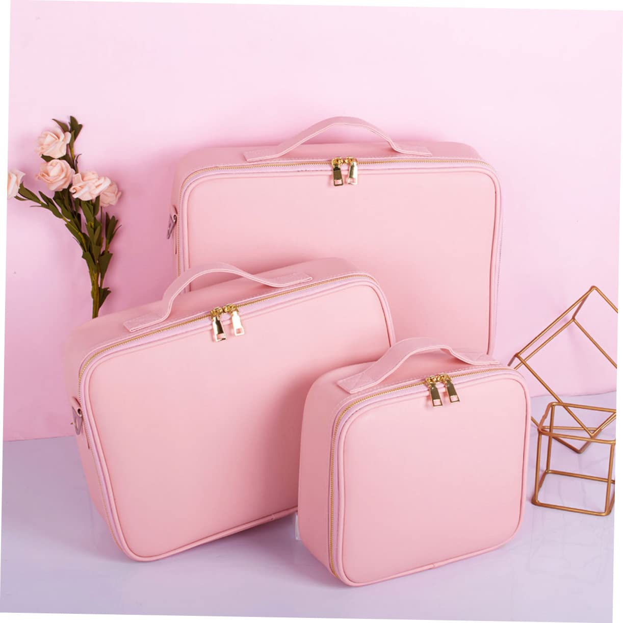 Ipetboom Bolsa De Cosméticos Portátil Organizador De Maquillaje Neceser De Viaje Grande Estuche De Cosméticos De Material para Aseo