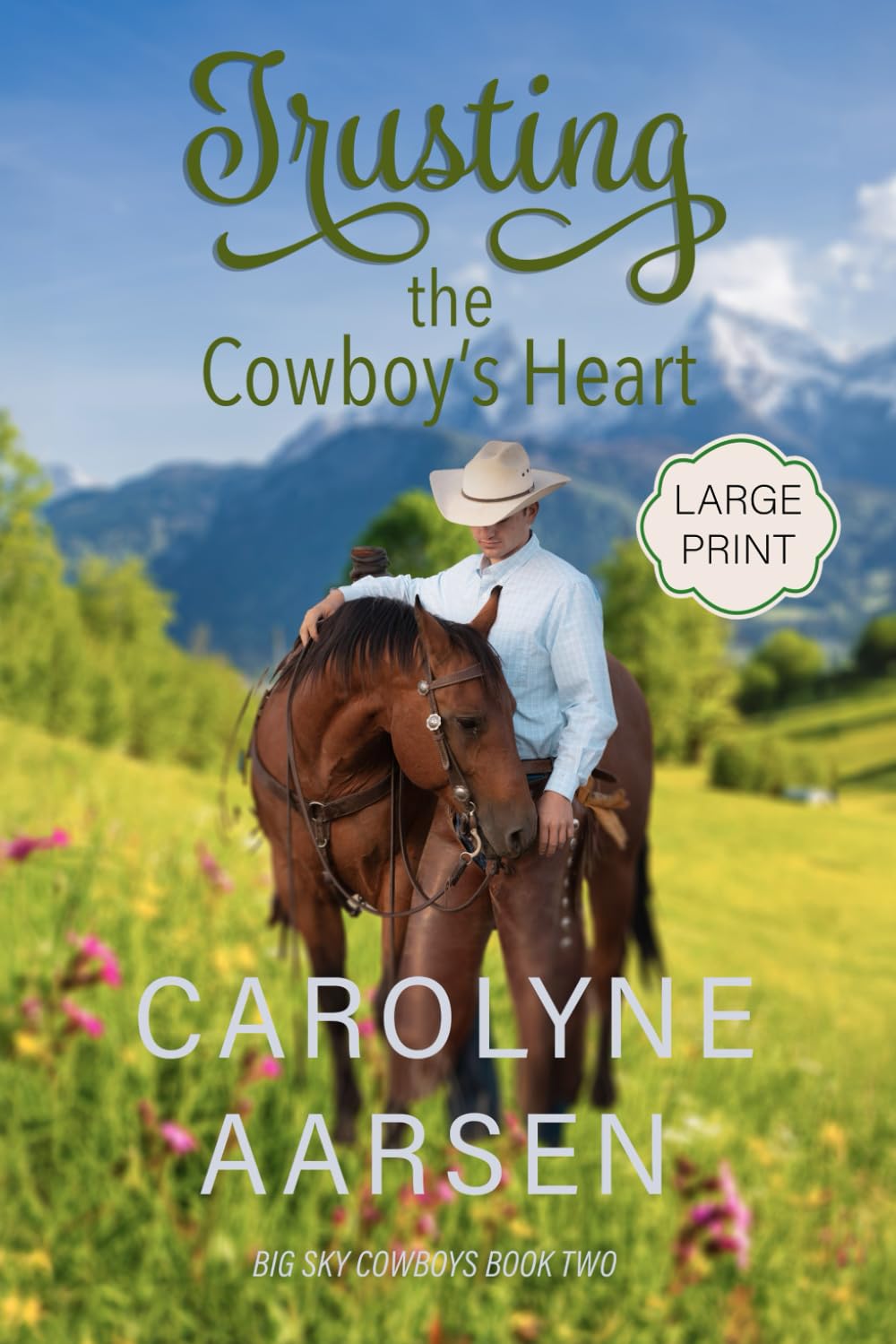 Trusting the Cowboy's Heart Large Print: A Sweet Christian Romance (Big Sky Cowboys)