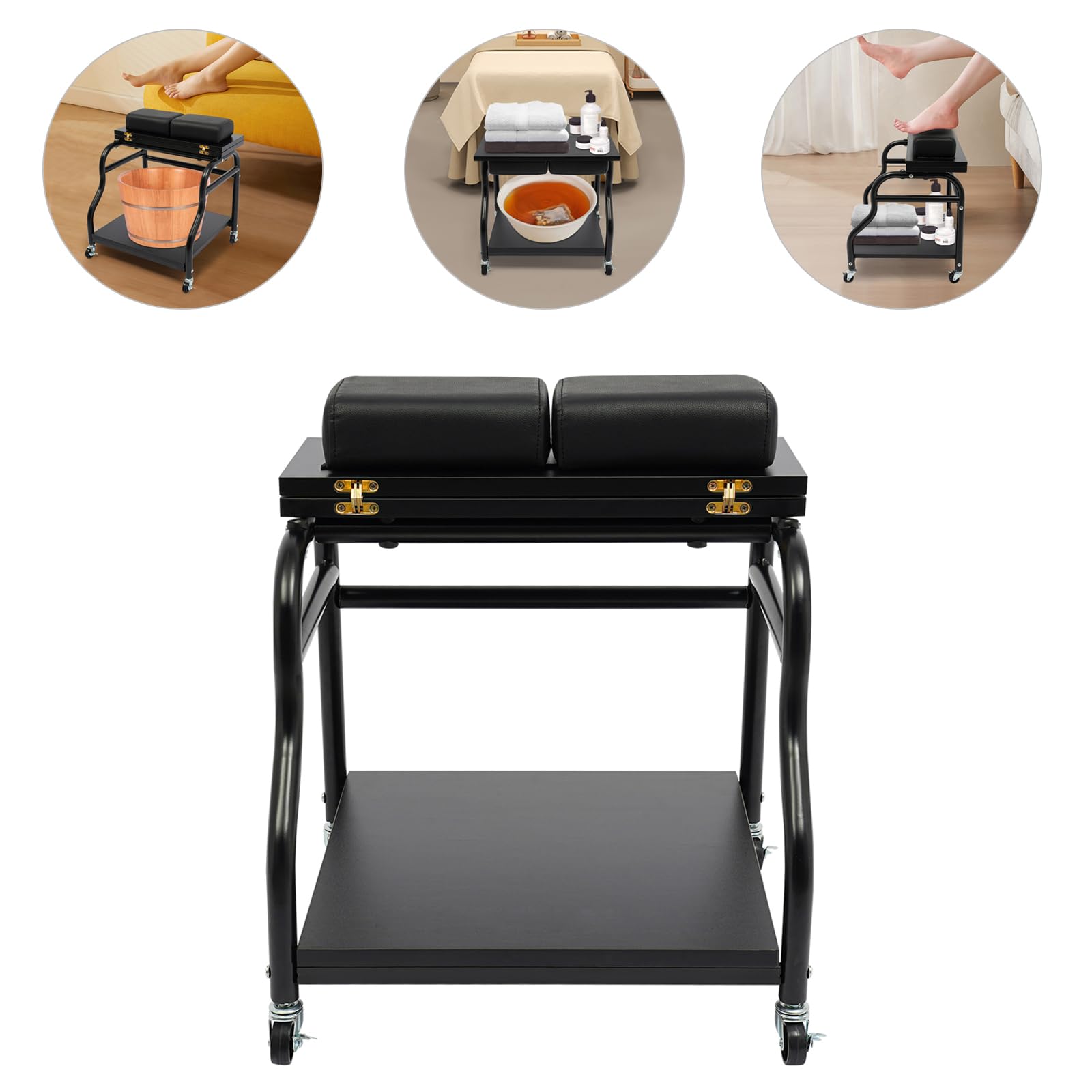 Tragbarer Fußbad Trolley mit 4 Lenkrollen – Fußbadewanne mit Massage & Wärme, höhenverstellbar, für Pediküre, Home Spa & Fußpflege, ideal für Salon & Zuhause