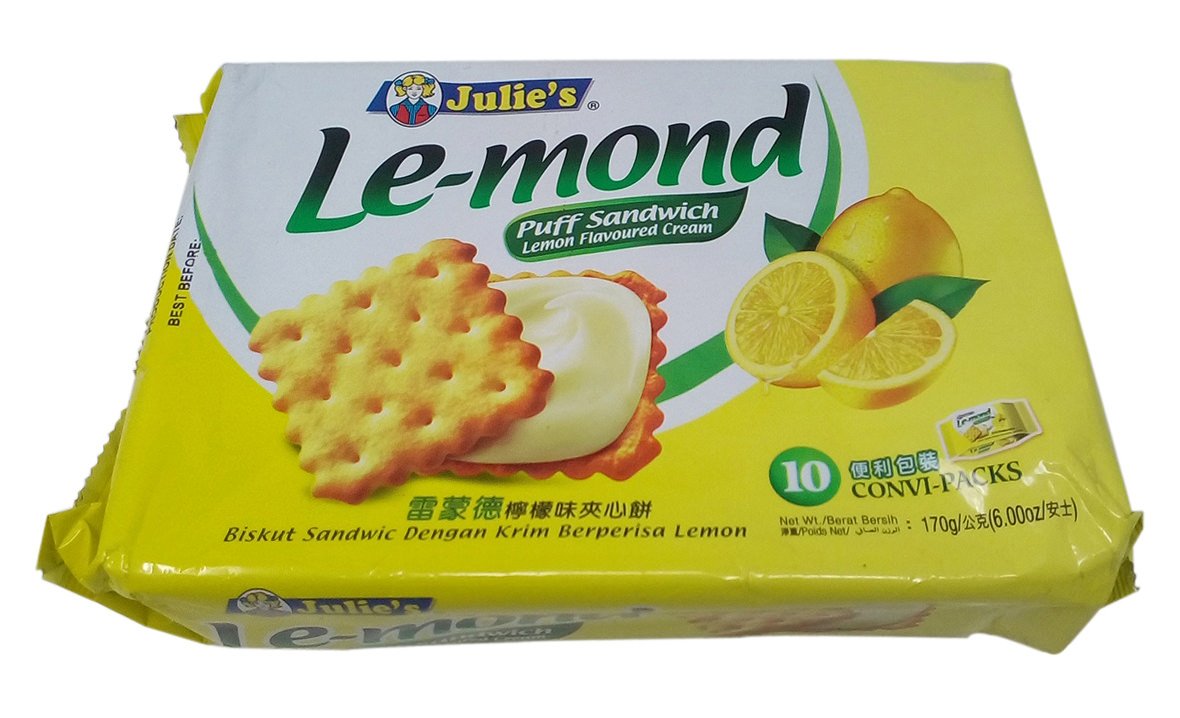 Julie’s Le Mond Puff Sandwich Biscuit Lemon Flavoured Cream, 170g
