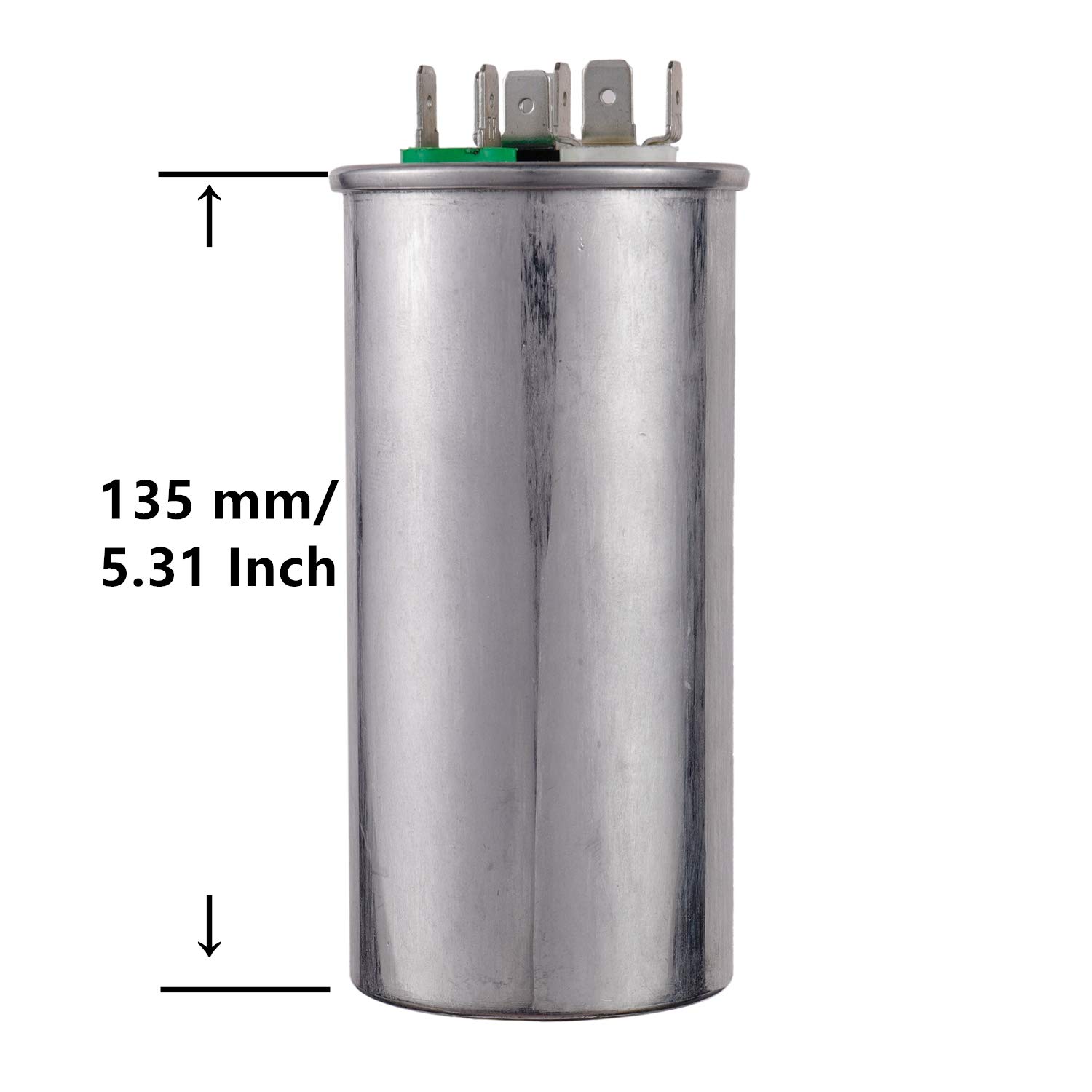 BOJACK 80+5 uF 80/5 MFD ±6% 370/450 V AC CBB65 Dual Run Circular Start Capacitor for AC Motor Run or Fan Start or Condenser Straight Cool or Heat Pump Air Conditioner