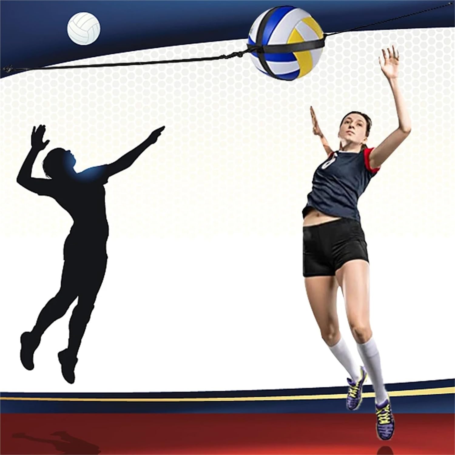 Volleyball Spike Trainer 2 Set Elastic Volleyball Spike Trainer - Wicked-Fast Arm Speed Solo Serve for Beginners and Experts