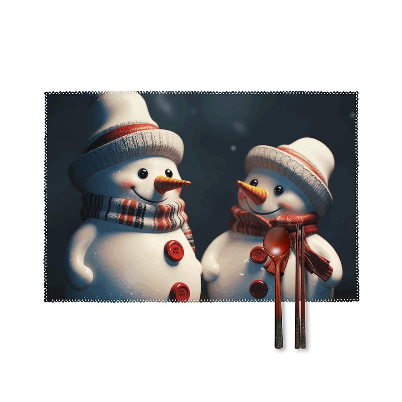 Set de table bonhomme de neige lavable : protégez votre table des brûlures et des taches