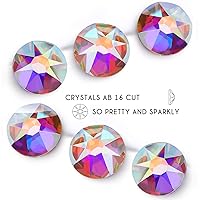 Vista 2 de Diamantes de imitación de 16 cortes no termoadhesivos con parte trasera plana para manualidades, diamantes de imitación de vidrio para uñas