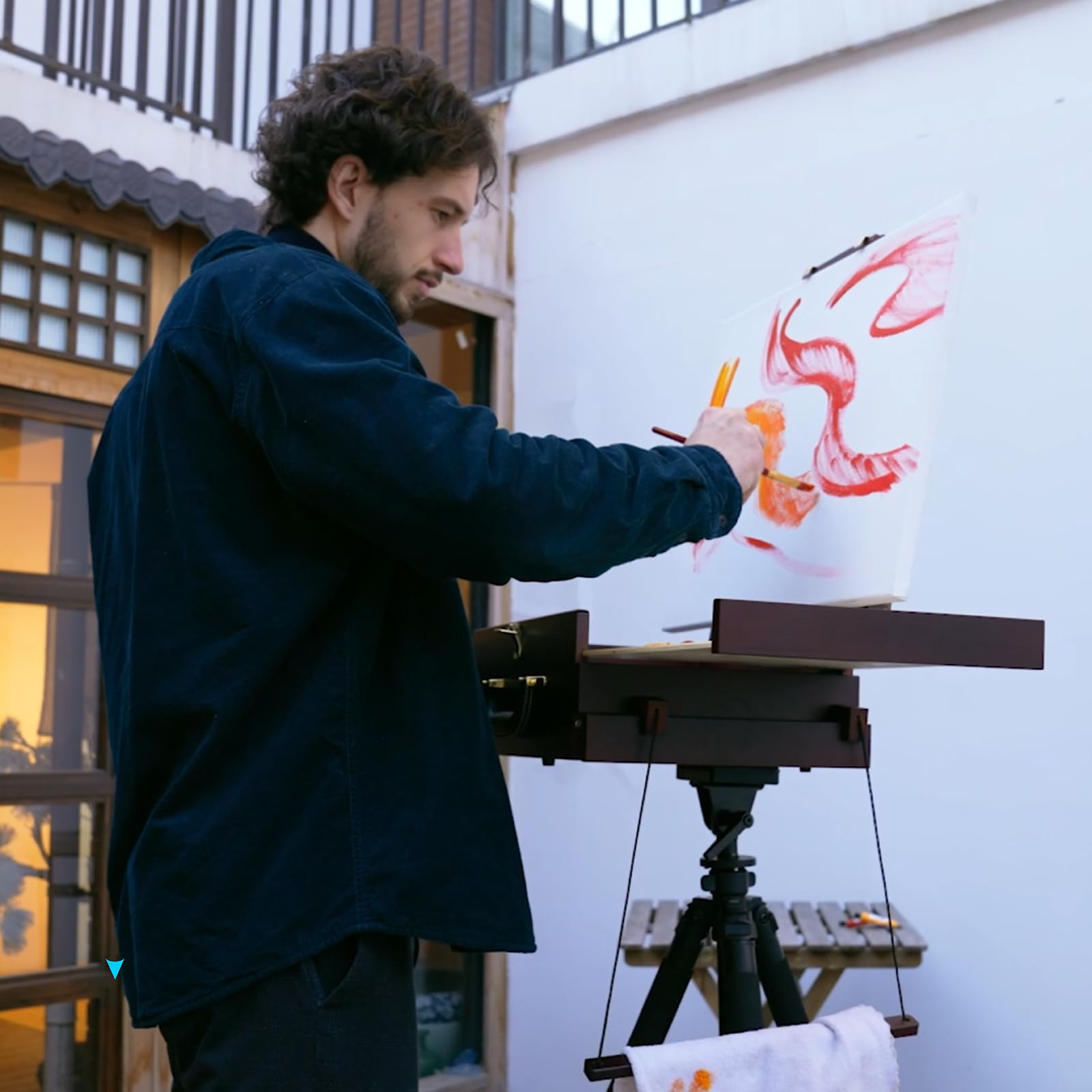 MEEDEN Caballete Plein Air: Caballete Francés, Trípode de Viaje de Aluminio con Bolsa de Transporte de Nylon, Soporte de Trípode para Mostrar Pinturas al Aire Libre