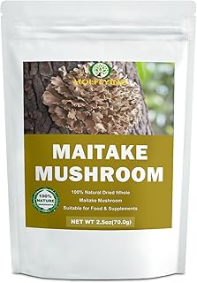 Dried Raw Maitake Mushrooms - 2.5 oz, All-Natural Whole Maitake for Cooking, Soup, Tea and Vegan Recipes, No Additives, No GMO