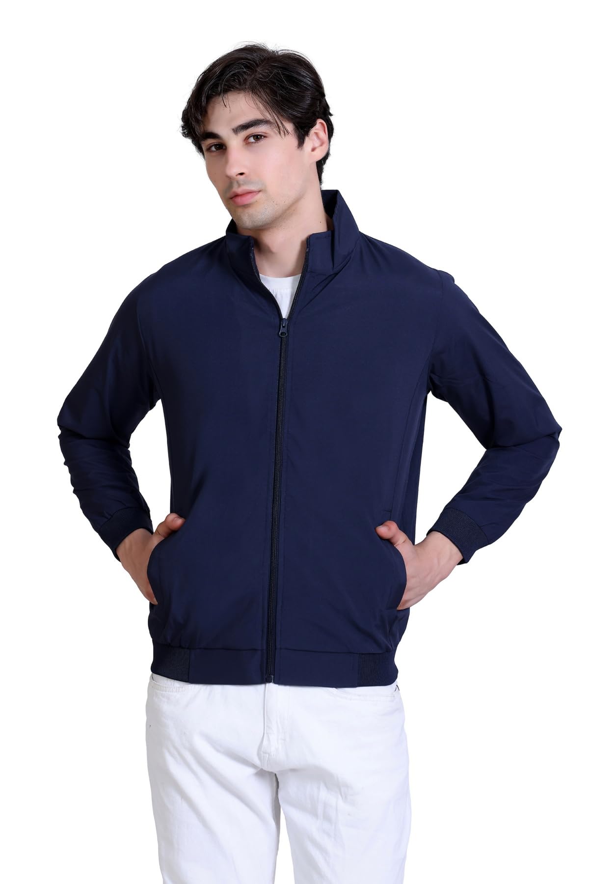 Men's Soft Shell Jacket | Lightweight Windproof & Quick Dry | High Neck Full Zip | Side Pockets | Casual, Travel & Daily Wear-picture-22