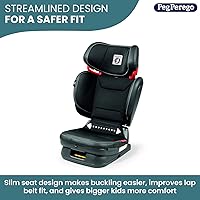 Vista 5 de Peg Perego Viaggio Flex 120 Booster, 4D Total Adjust for Safety & Comfort, No Armrests, Compact Fold for Travel, 40-120 lbs, Made in Italy, Licorice
