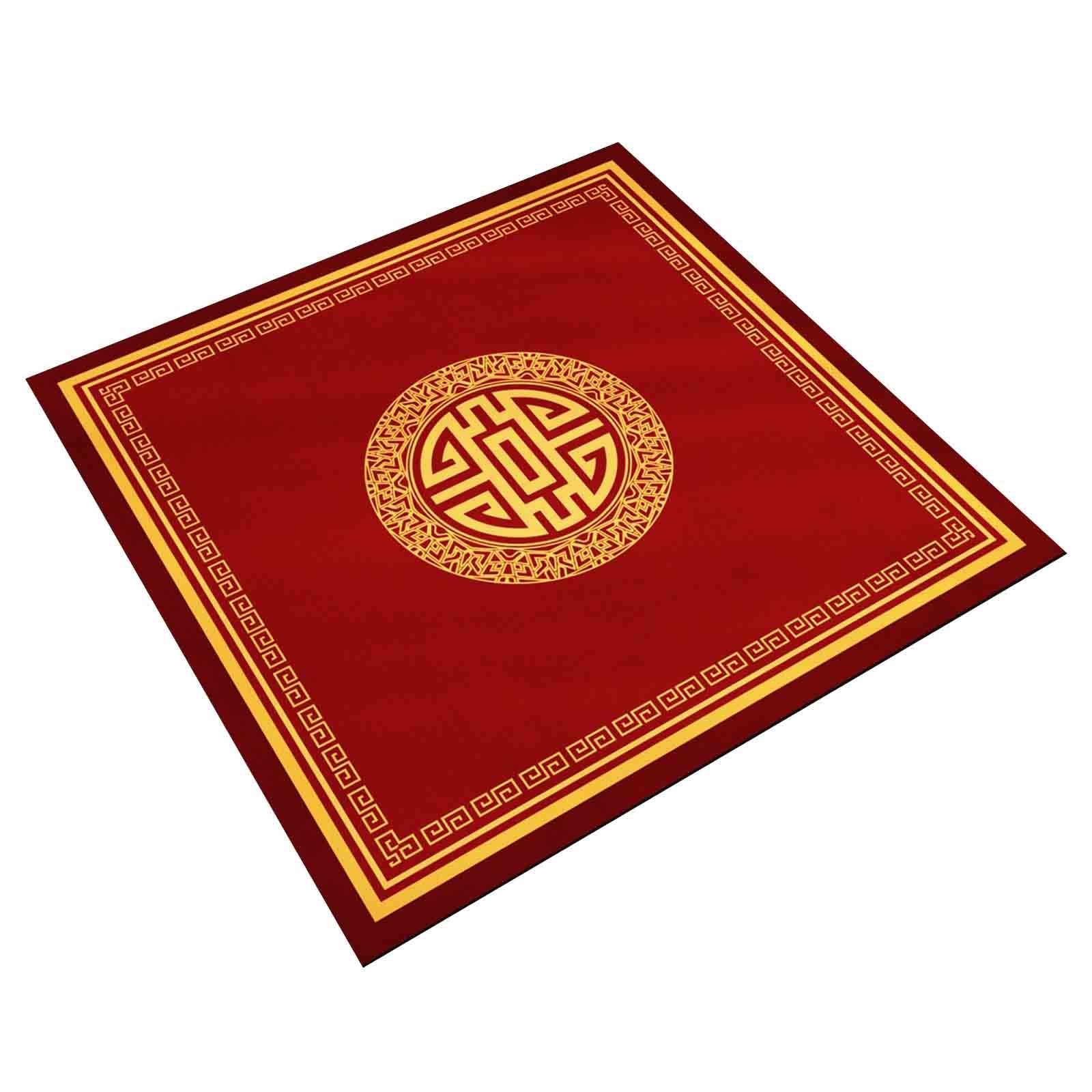 Szybkoschnąca Obrus Do Mahjonga Antypoślizgowa Mata Do Gry W Mahjonga łatwa W Pielęgnacji Mata Mahjong Cicha Chinoiserie Do Gier Planszowych Początkujący(120*120cm,A-Red)