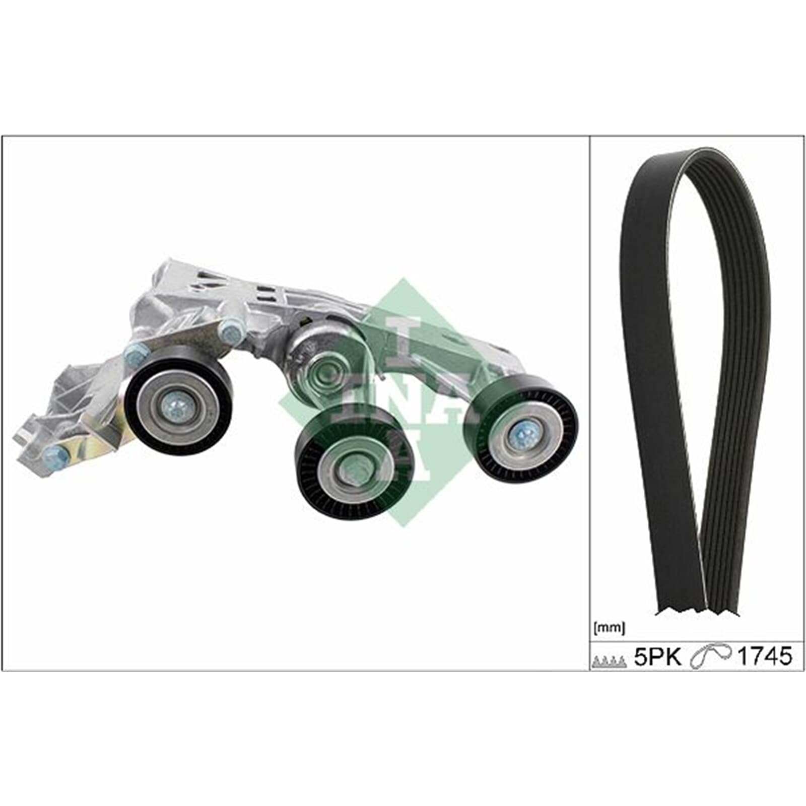 INA Kit Cinghie Poly-V 529 0148 10 1745mm Compatibilità con MERCEDES-BENZ Classe B W245 Classe A W169