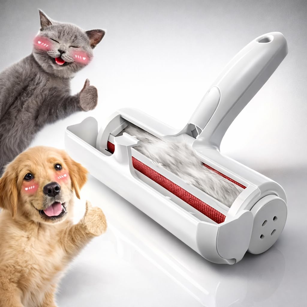 Pet Hair Remover Original Size Reusable Lint Roller for Cat & Dog Hair on Furniture, Couch, Carpet, Car, Rugs & Bedding Portable, Eco-Friendly Black