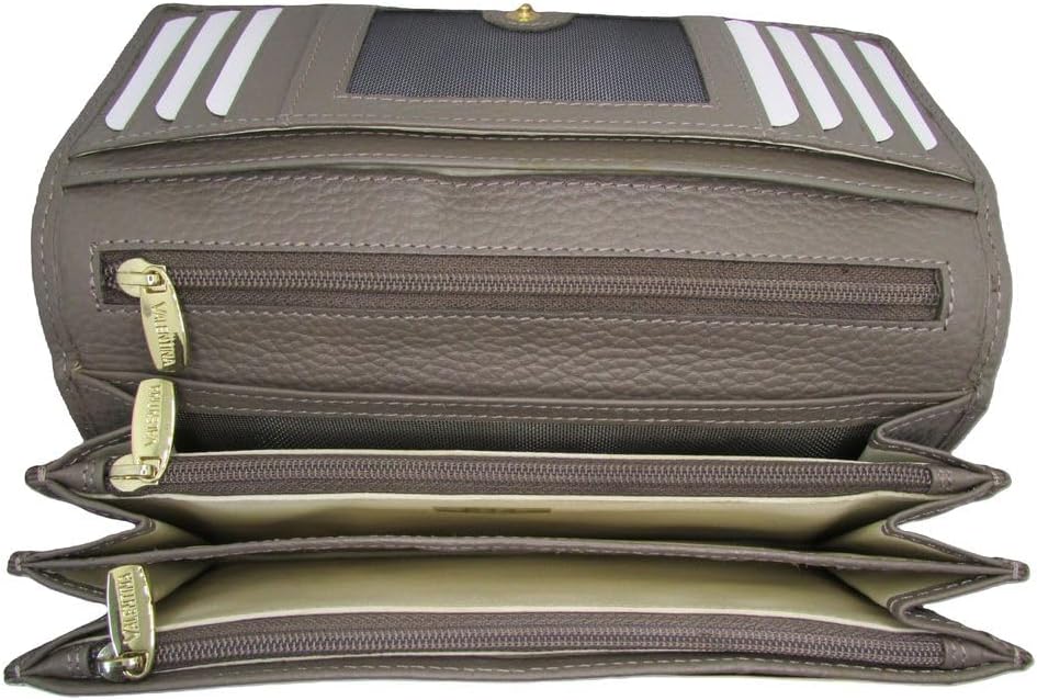 Made in Italy Vera Pelle Womens Wallet Mint Purse 14 Cards + ID Italian Leather (gray) - Image 3