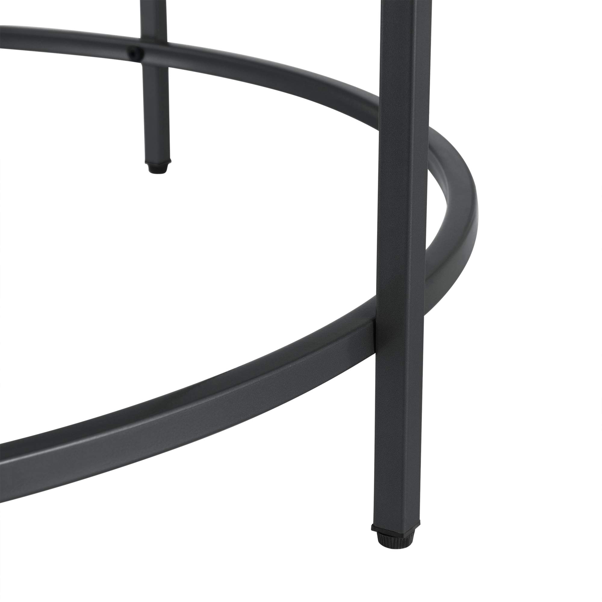 [en.casa] Tavolino Rotondo da Salotto con Piano in Vetro Tavolo Basso Circolare da Caffè con Telaio in Acciaio per Soggiorno Sala Ø 84 x 46 cm - Nero
