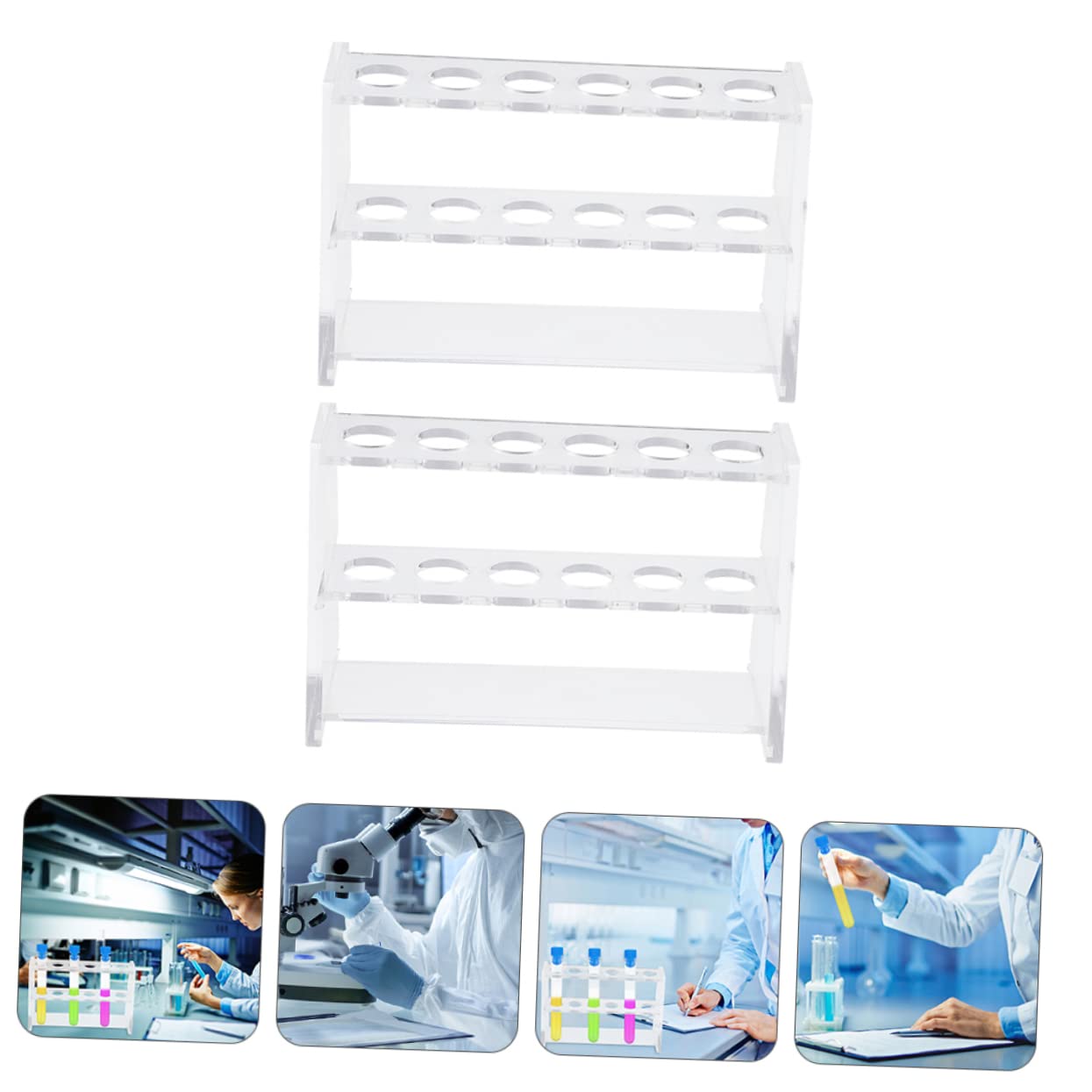SOLUSTRE 6stücke Teiliges Testrohrgestell Aus Acryl Fach Halter Für Labor Und Schule Stabil Und Leicht Für Wissenschaftliche Anwendungen Und Organisation