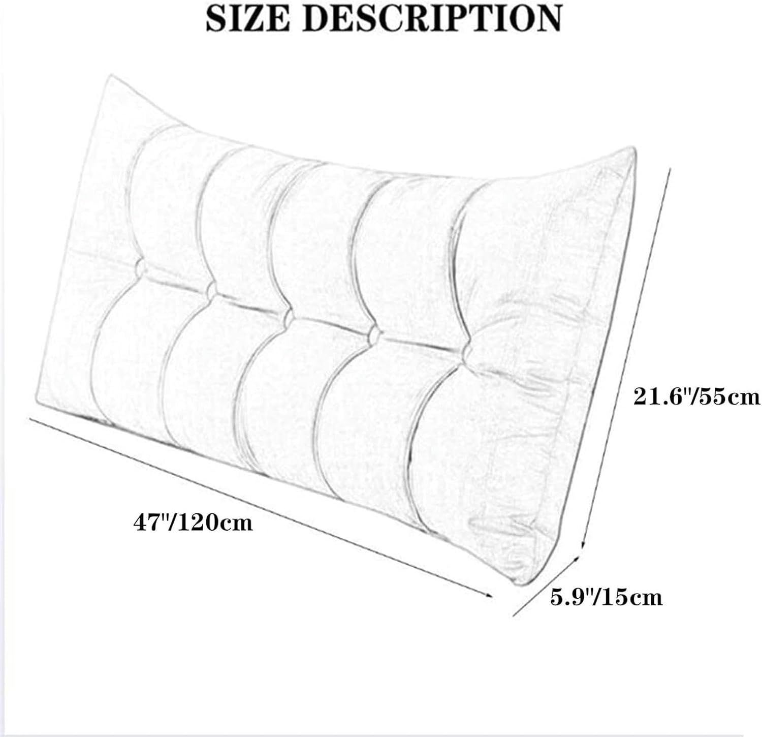 Rectangular Headboard Wedge Pillows Body Positioners Reading Pillow Large Bolster Headboard Backrest King Size Support Cushion for Dorm Room Daybed Bunk Full Size