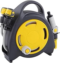 BAMFY Enrollador Manguera Jardin Colocar con Adaptadores, Y Boquilla Ajustable Retráctil Manguera Enrollable for Afuera Riego, Lavado De Autos, Mascota (Color : Amarillo)