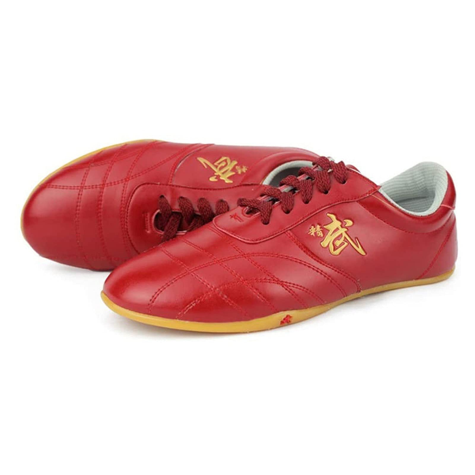 fayengan Scarpe Taichi Kong Fu, Scarpe Taekwondo Unisex per Formazione Boxing Karate (Color : Red, Size : 39 EU)