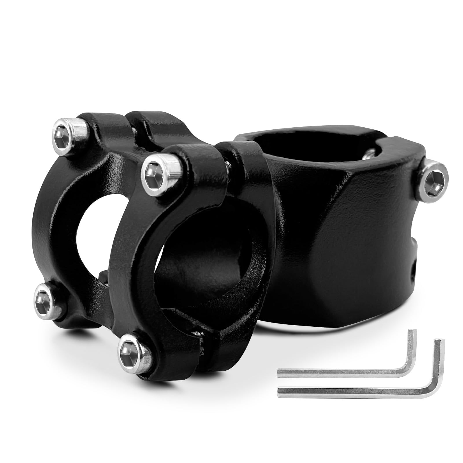 Podwyższenie kierownicy rowerowej, wspornik kierownicy rowerowej, 25,4 mm, aluminiowy, do widelca 28,6 mm, z kluczem płaskim, nadaje się do rowerów górskich, wyścigowych, trekkingowych