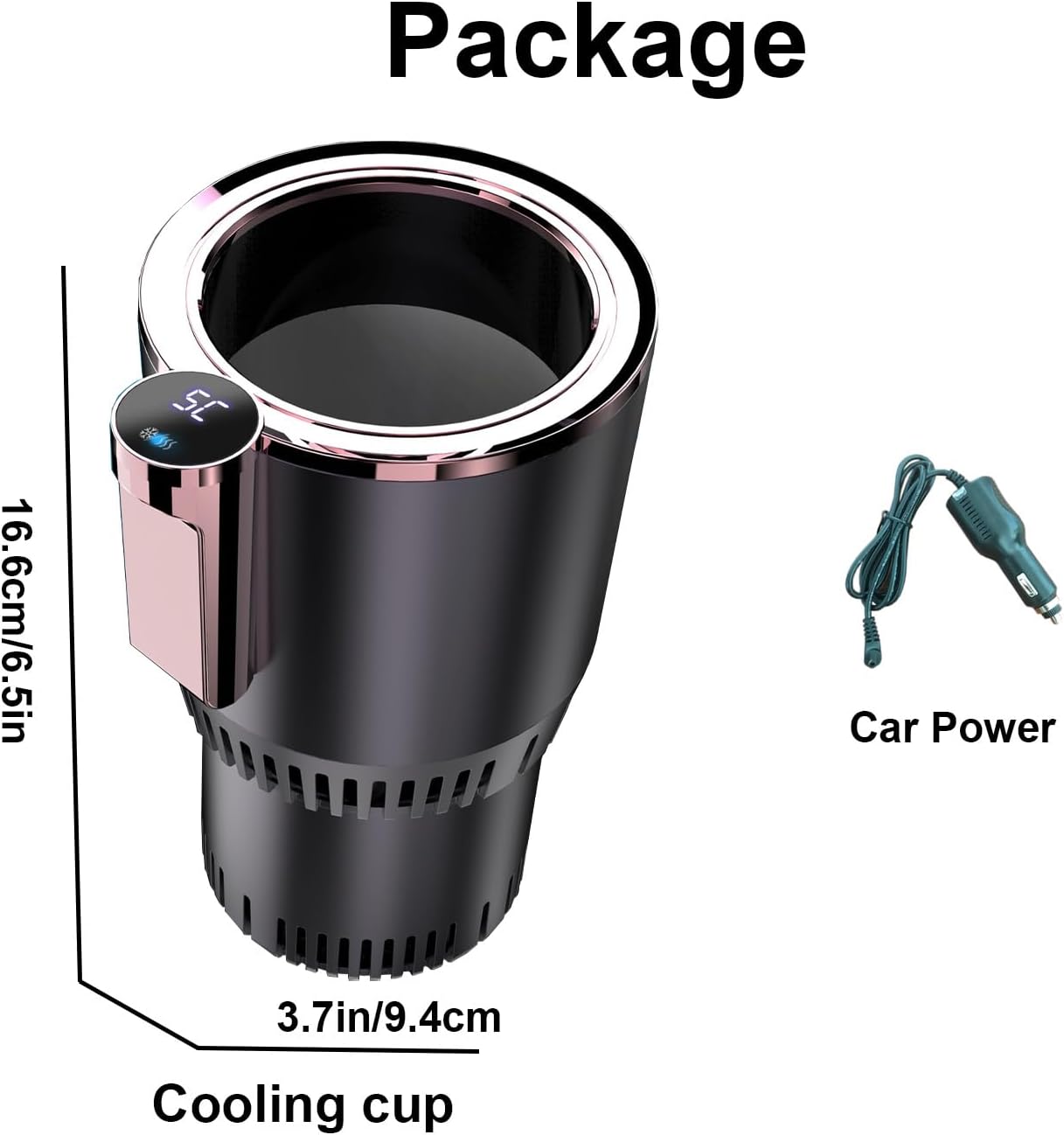 AtfArt 2 in 1 Temperature Control Mug for Car Cooler Smart Cup Cool Down & Heating Car Cup Holders -3℃~65℃ Temp Control Portable Car Drink Cooler for Commuter/Road Tripper Holiday Seasonal Present