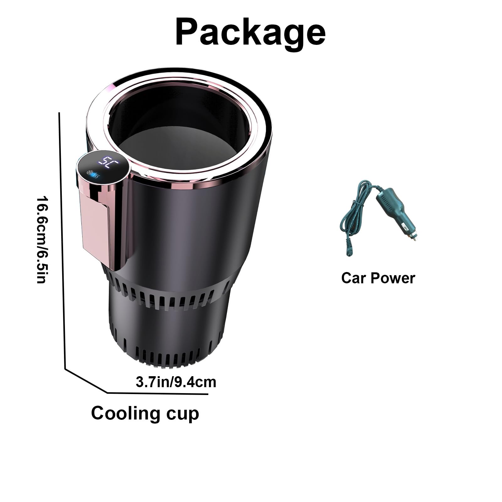 AtfArt 2 in 1 Temperature Control Mug for Car Cooler Smart Cup Cool Down & Heating Car Cup Holders -3?~65? Temp Control Portable Car Drink Cooler for Commuter/Road Tripper Holiday Seasonal Present