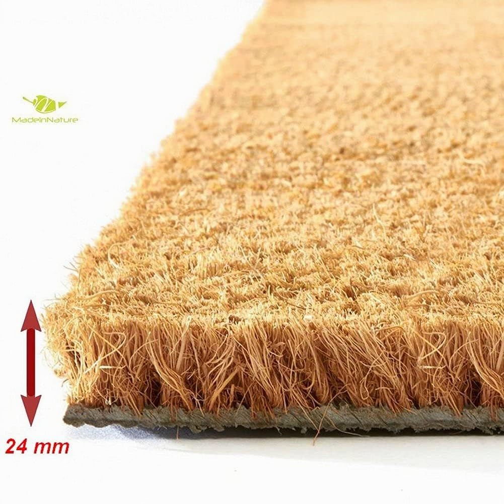 MadeInNature Tapis d'entrée en Coco | Paillasson Fibres en Coco Naturel – Effet nettoyant| Dimension et Couleur au Choix (Largeur 50cm x Longueur 80cm x Hauteur 24mm, Naturel)