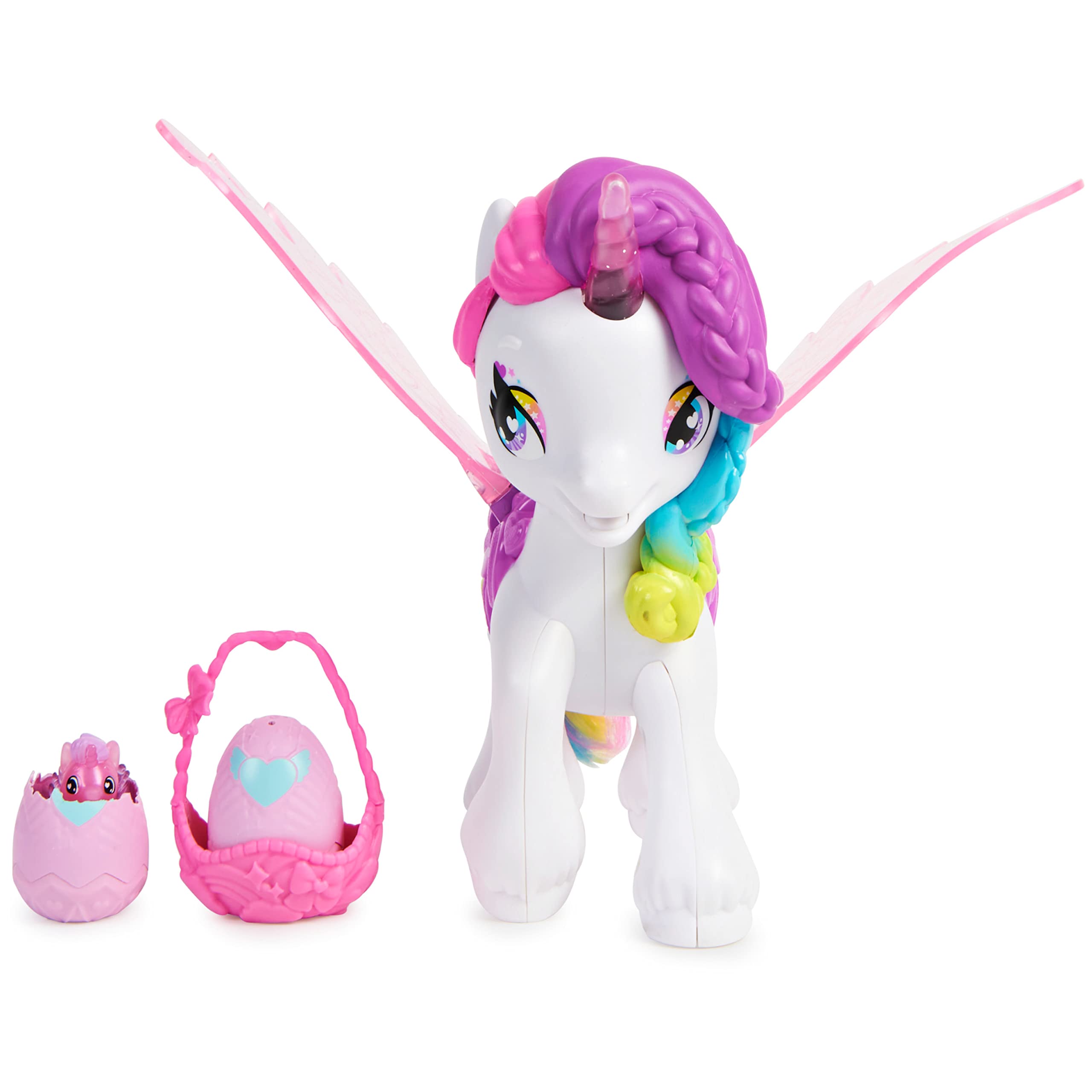 Hatchimals Unicorno interattivo con Ali mobili e Oltre 60 Effetti Luminosi e sonori per Ragazze dai 5 Anni in su