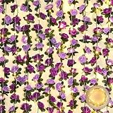 BLEUM CADE 5Pcs 41Ft Flower Garland Artificial Rose Vines with 32.8Ft String Lights, Cute Fake Hanging Flower Vines Floral Garland Decorations for Wedding Party Wall Room Decor Aesthetic
