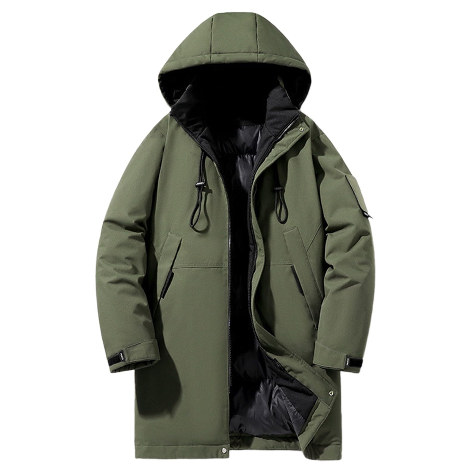 Parka de invierno con forro largo para hombre con abrigo de trabajo resistente y cálido, chaqueta deportiva para exteriores, ideal para parejas en temperaturas frías