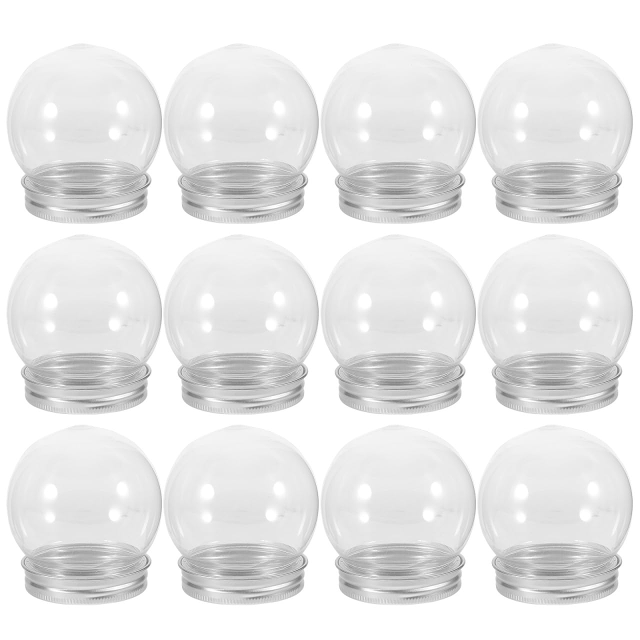 iplusmile 12 sfere di neve da 150 ml fai da te in plastica trasparente con coperchio svitabile, bottiglia di caramelle in vuoto per lavori fai da te